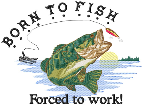 Born to Fish Machine Embroidery Design