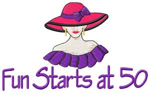 Picture of Fun Starts at 50 Machine Embroidery Design