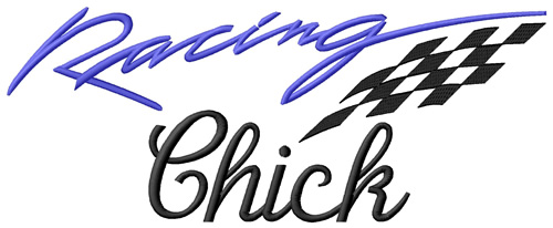 Racing Chick Machine Embroidery Design