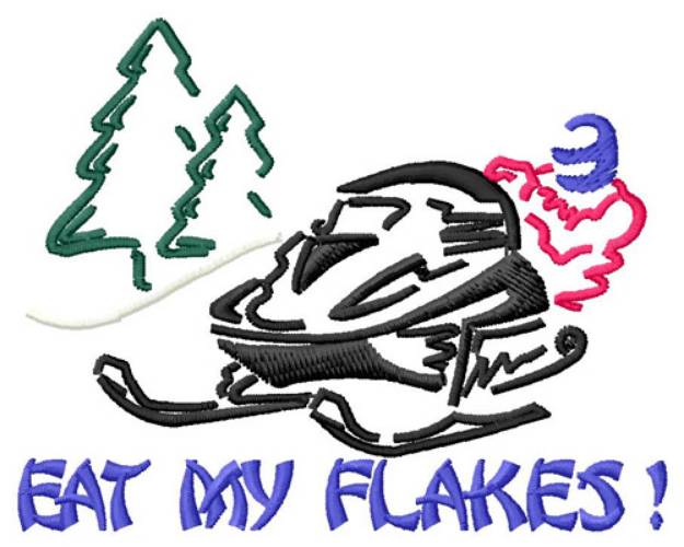 Picture of Eat My Flakes Machine Embroidery Design