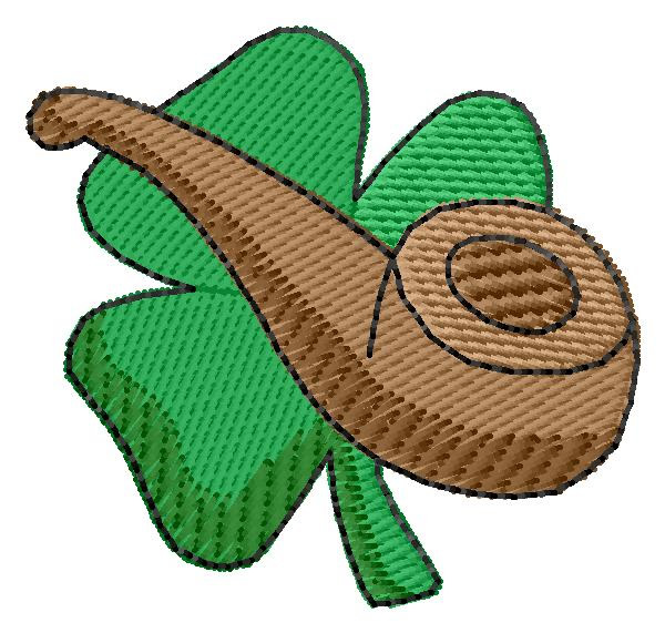 Shamrock and Pipe Machine Embroidery Design