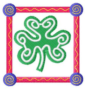 Picture of Bordered Shamrock Machine Embroidery Design