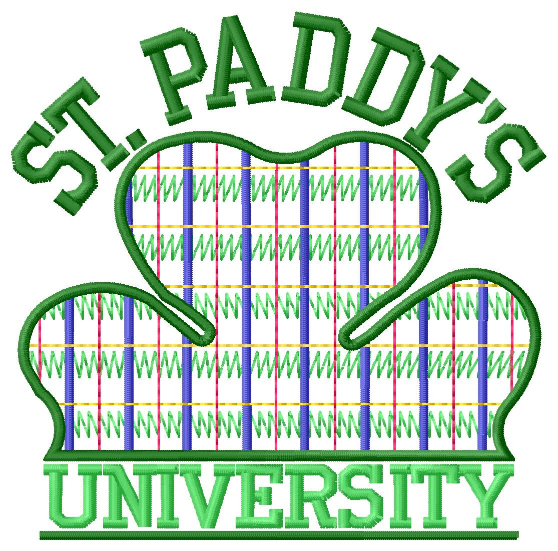 St. Paddys University Machine Embroidery Design