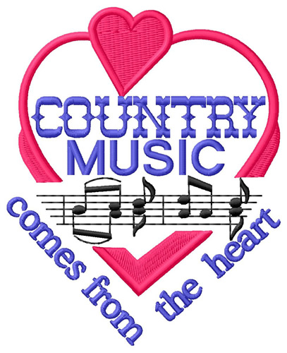 Country Music Machine Embroidery Design
