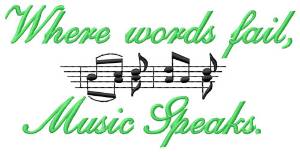Picture of Music Speaks Machine Embroidery Design