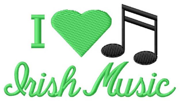 Picture of I Love Irish Music Machine Embroidery Design