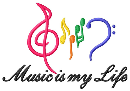 Music is My Life Machine Embroidery Design