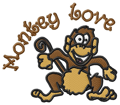 Monkey Love Machine Embroidery Design