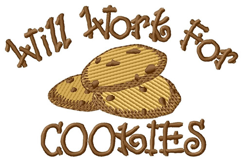 Will Work for Cookies Machine Embroidery Design