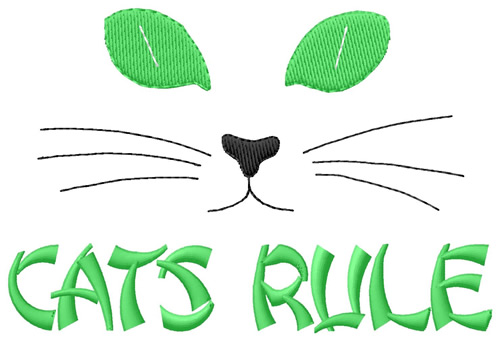 Cats Rule Machine Embroidery Design