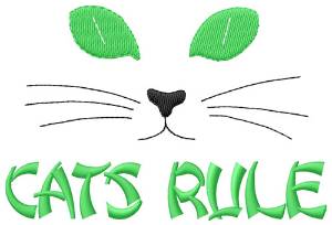 Picture of Cats Rule Machine Embroidery Design