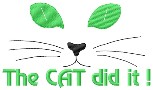The Cat Did It! Machine Embroidery Design