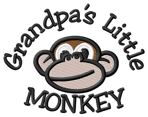 Grandpas Little Monkey Machine Embroidery Design