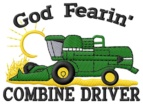 God Fearin Combine Driver Machine Embroidery Design