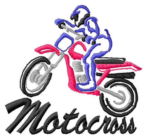 Motocross Machine Embroidery Design