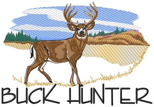 Buck Hunter Machine Embroidery Design