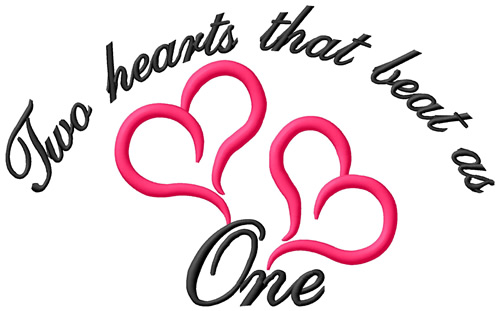 Two Hearts That Beat as One Machine Embroidery Design