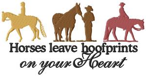 Picture of Horses Leave Hoofprints Machine Embroidery Design