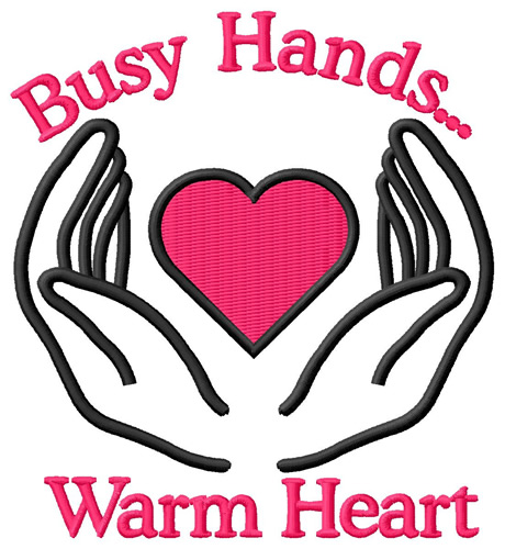 Busy Hands, Warm Heart Machine Embroidery Design