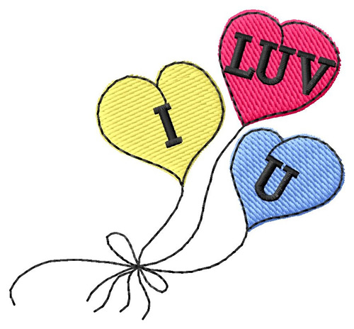I Love You Machine Embroidery Design