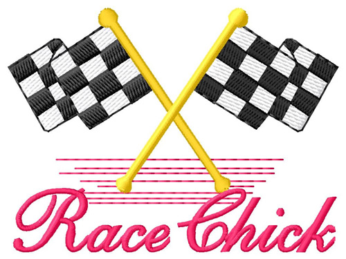 Race Chick Machine Embroidery Design