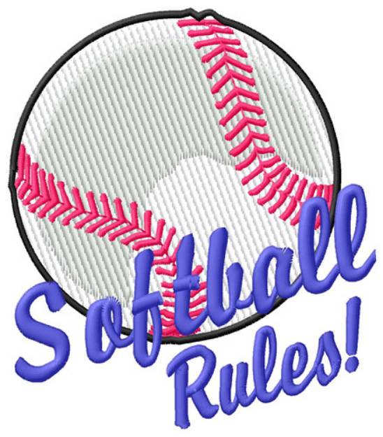 Picture of Softball Rules! Machine Embroidery Design