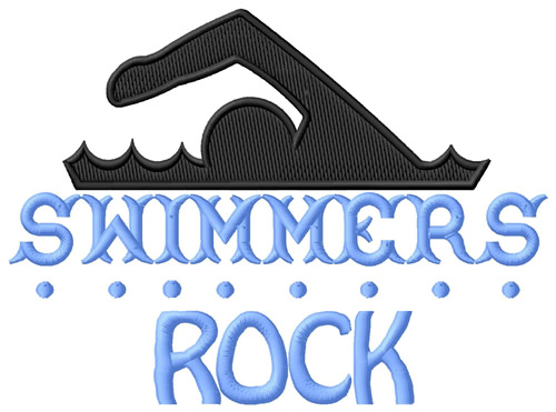Swimmers Rock Machine Embroidery Design