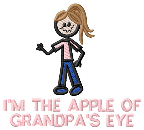 Im the Apple Of Grandpas Eye Machine Embroidery Design
