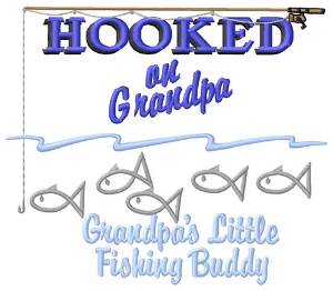 Picture of Grandpas Little Fishing Buddy Machine Embroidery Design