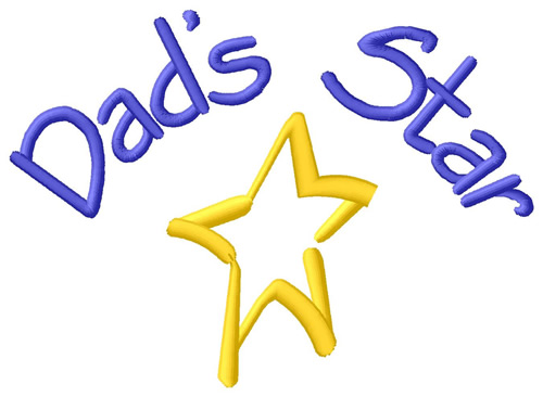 Dads Star Machine Embroidery Design