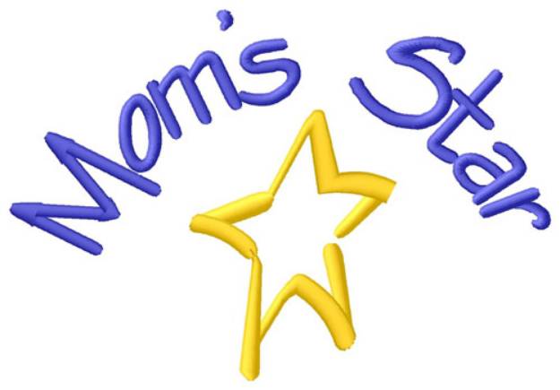 Picture of Moms Star Machine Embroidery Design