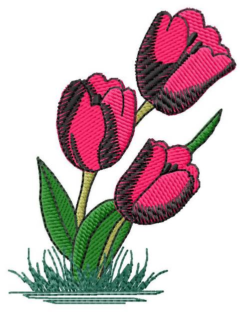 Picture of Tulips Machine Embroidery Design