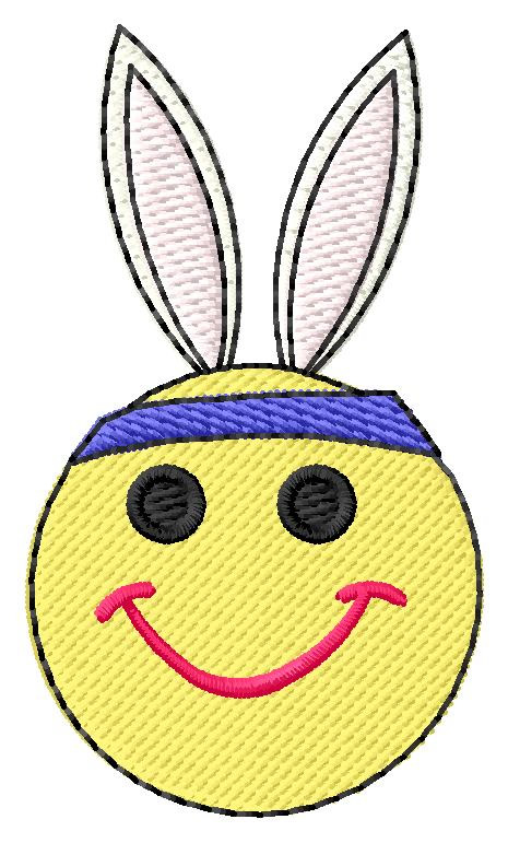Smiley Bunny Machine Embroidery Design