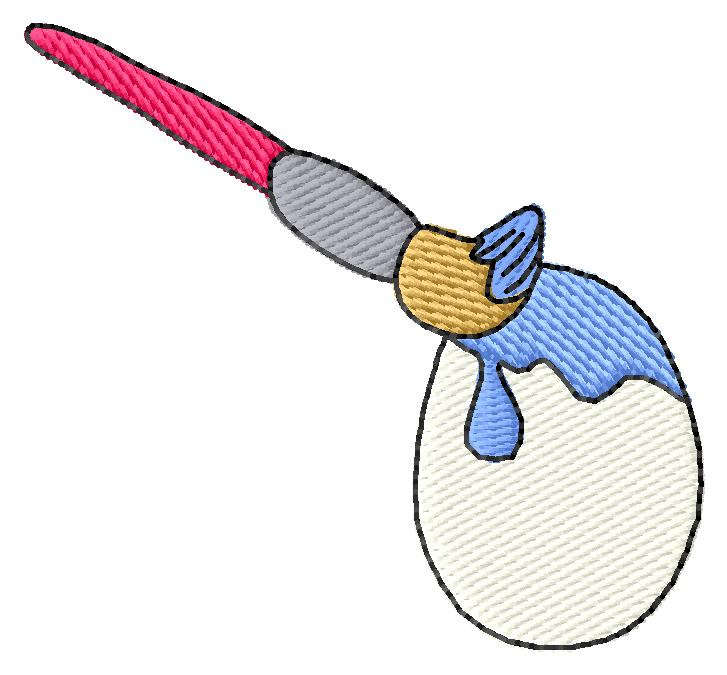Painting an Egg Machine Embroidery Design