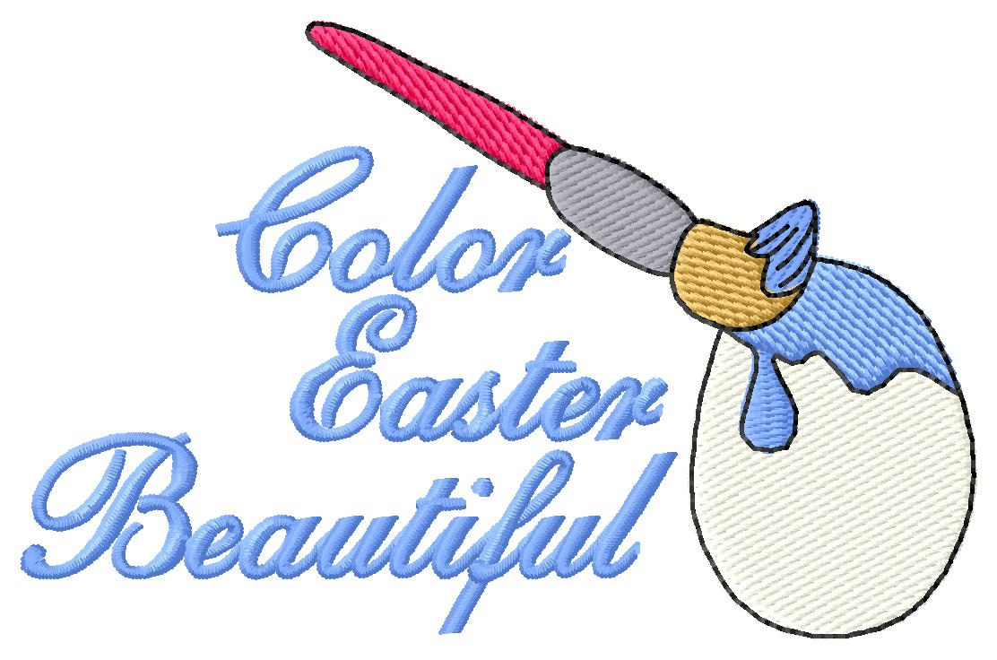Color Easter Beautiful Machine Embroidery Design