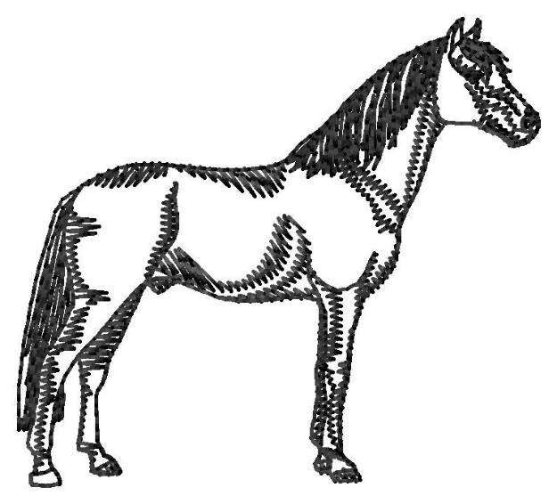 Picture of Barb Horse Silhouette Machine Embroidery Design