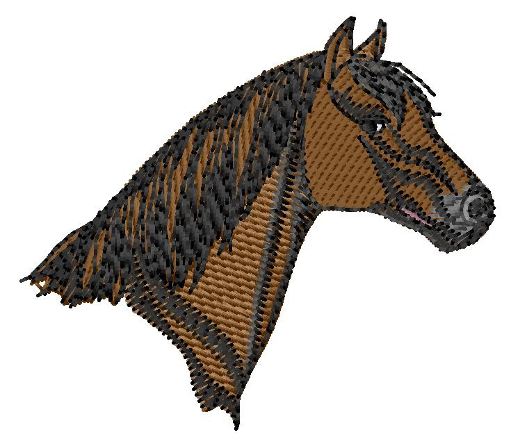 Barb Horse Head Machine Embroidery Design