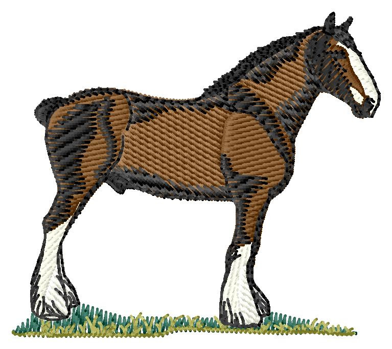 Clydesdale Horse Machine Embroidery Design