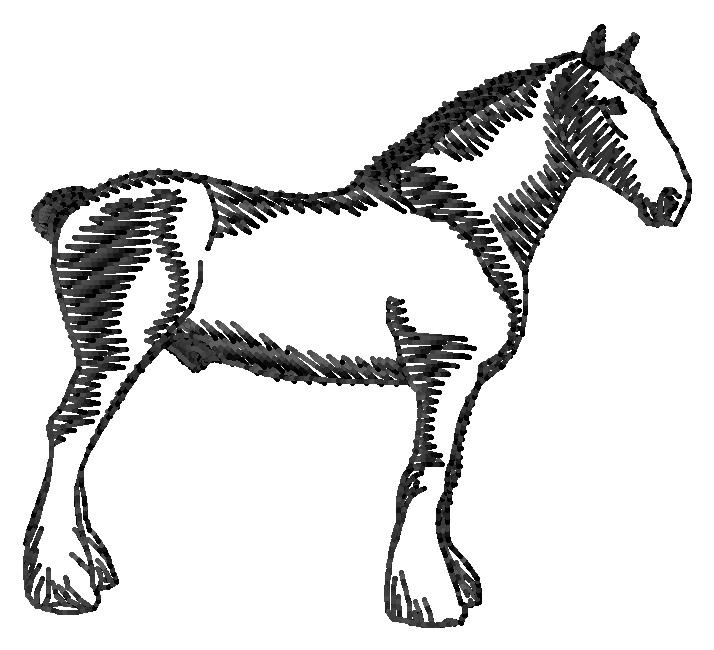 Clydesdale Silhouette Machine Embroidery Design