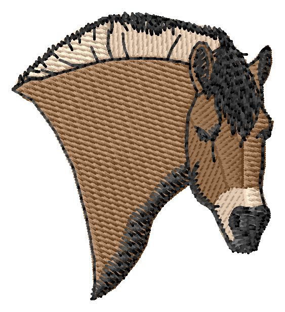 Fjord Pony Head Machine Embroidery Design