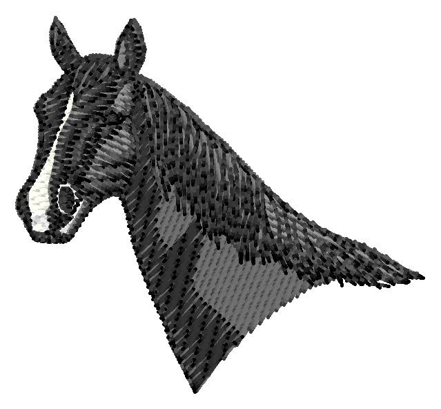 French Trotter Head Machine Embroidery Design