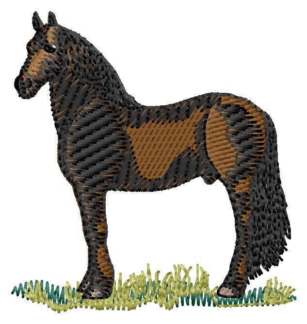 Friesian Horse Machine Embroidery Design