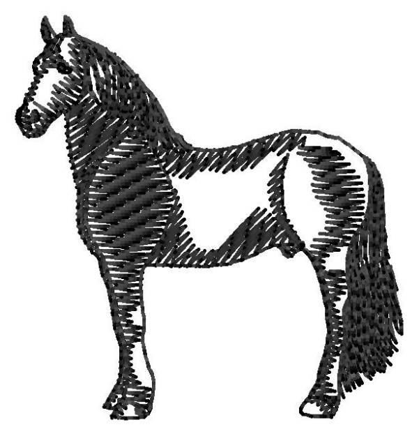 Picture of Friesian Silhouette Machine Embroidery Design