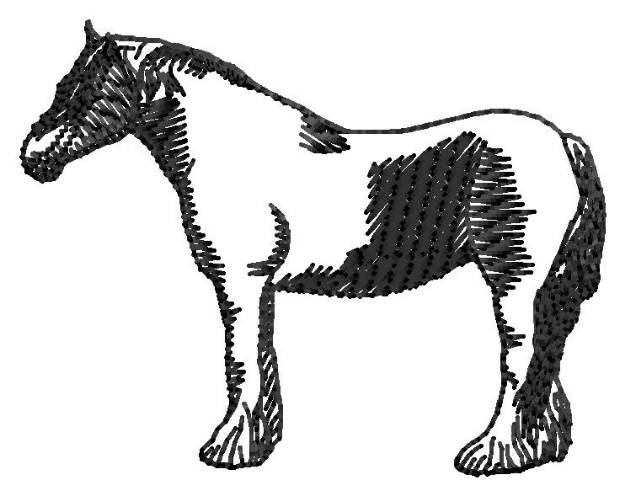 Picture of Gypsy Vanner Silhouette Machine Embroidery Design