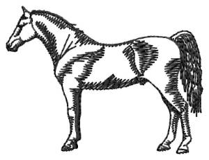 Picture of Hackney Horse Silhouette Machine Embroidery Design