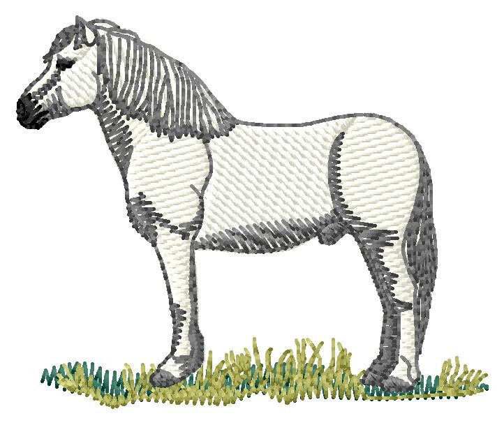 Highland Pony Machine Embroidery Design