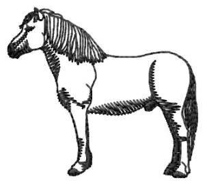 Picture of Highland Pony Silhouette Machine Embroidery Design