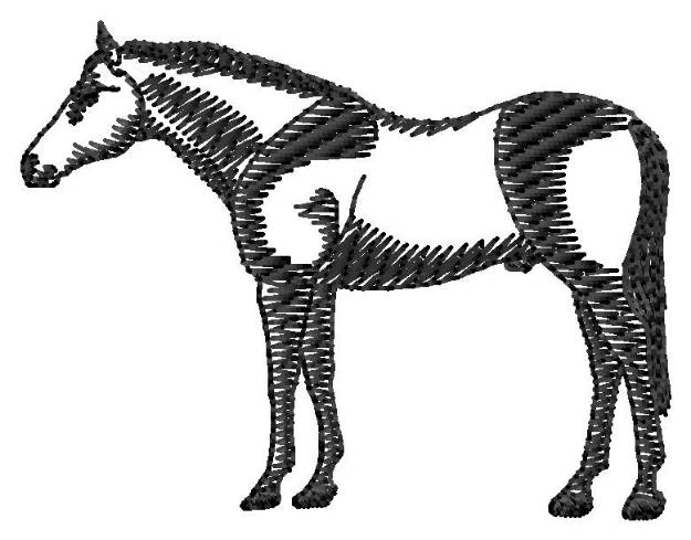 Picture of Quarter Horse Silhouette Machine Embroidery Design