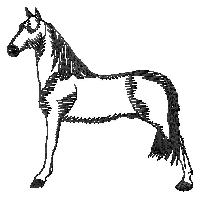 Tennessee Walking Horse Silhouette Machine Embroidery Design