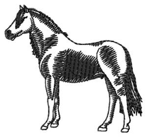 Picture of Welsh Pony Silhouette Machine Embroidery Design